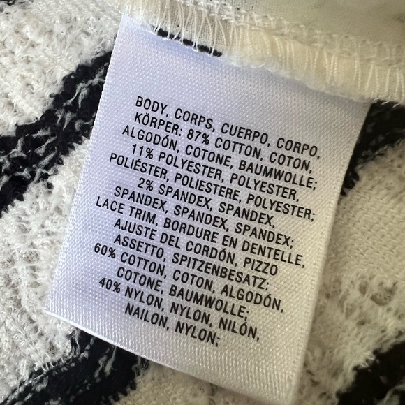 Anthropologie Postmark Bkack and White Striped Lace Cardigan - Picture 15 of 15